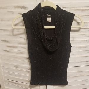 French kiss sleeveless cowl neck blouse